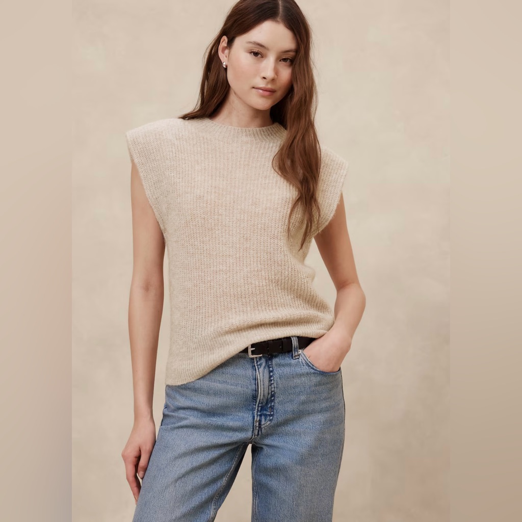 Banana Republic Cream Sweater Muscle Tee